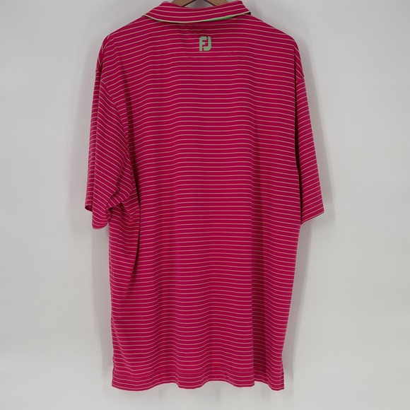 FootJoy Men's Hot Pink Striped Golf Polo xxl monogrammed sscc fj - Picture 5 of 5